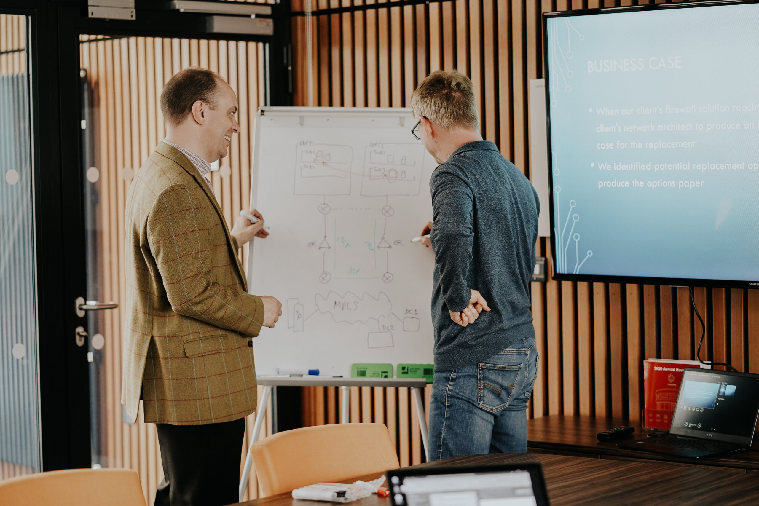 Picture of Andrew, our MD, working on a flip chart