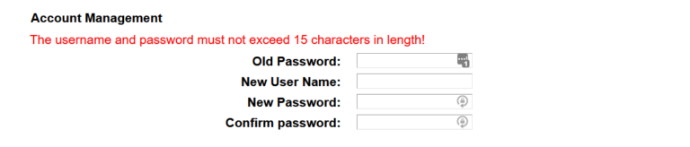 Picture shows a change password screen for a home router