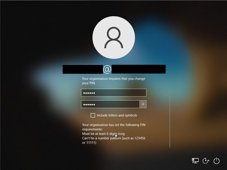 Login Prompt - requires hello for business pin