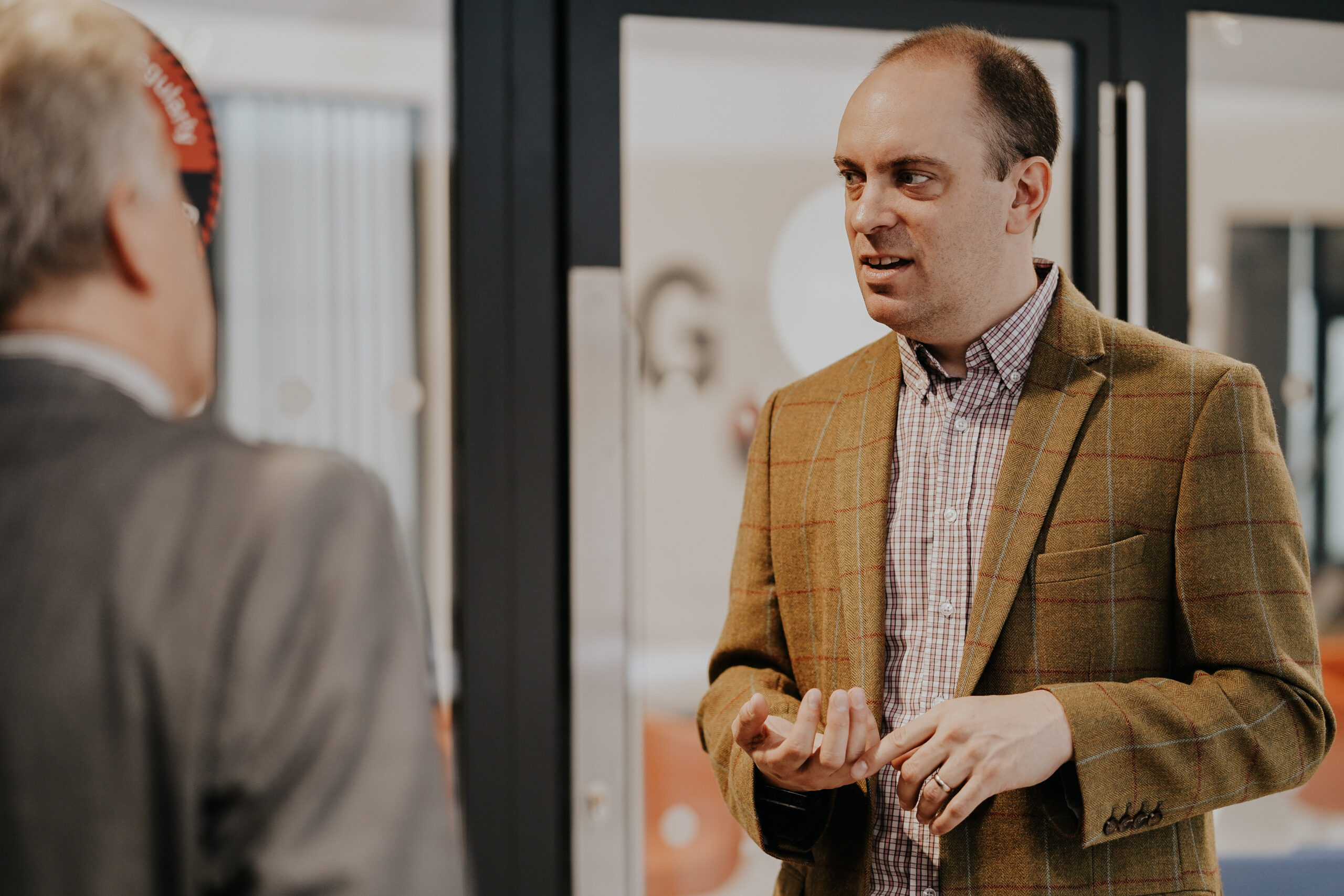 Picture showing Andrew Horler in conversation